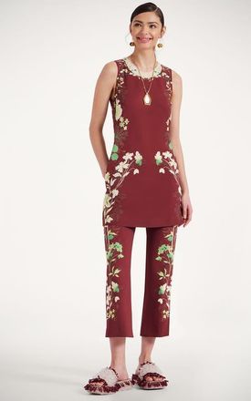 La DoubleJ Stretch Tunic in Woodland Plac&eacute;e Bordeaux at Nordstrom, Size X-Small