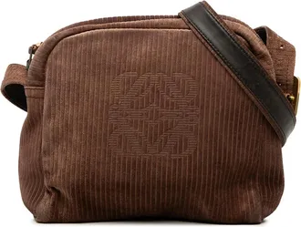 Loewe Pre-owned LOEWE Corduroy Anagram Shoulder Bag Ladies DIIFR6ALLZ05L6FD
