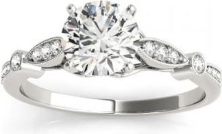 Allurez Marquise & Dot Diamond Vintage Engagement Ring 14k White Gold 0.13ct
