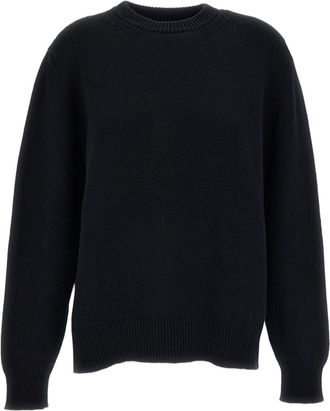 Barrie Black Scottish Flower Jacquard Cashmere Sweater