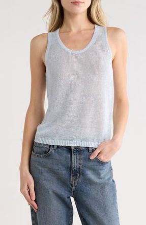 Vince Beachy Linen Open Stitch Tank in Surf Mist at Nordstrom Rack, Size X-Large