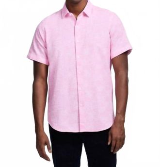 Robert Graham Reid Short Sleeve Button Down Shirt In Light Pink