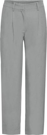 Ichi Straight Broeken - Dames - Straight fit broeken - Grijs - 2XL - Leer - Broeken