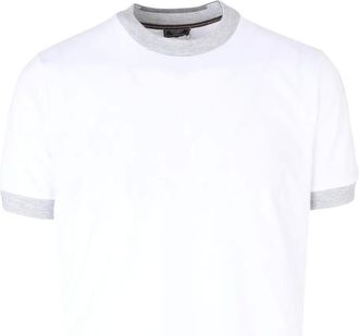 PESERICO ribbed trim T-shirt - men - Cotton - 54 - White