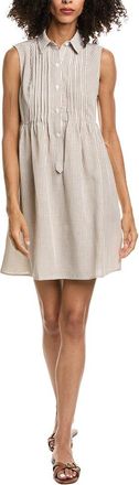 Max Studio Cap Sleeve Front Pleat Mini Dress