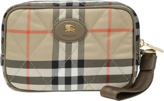 Burberry Horseshoe Pouch - Dames - Accessoires - Beige - Maat: ONE Size Leer