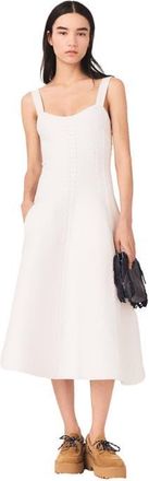 Maje Knit midi dress in White at Nordstrom, Size 42 Eu