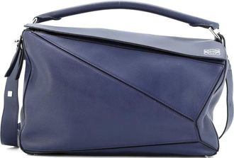 Loewe Puzzle Bag Leather Large satchel - Blauw