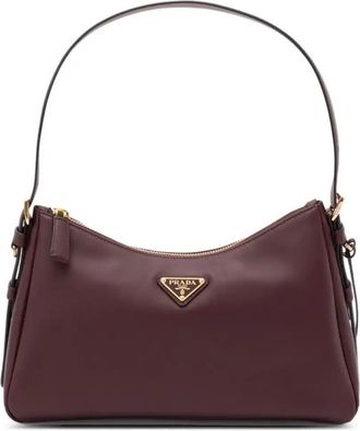 Prada Enamel Triangle Logo Tote Bag - Womens - Calf Leather