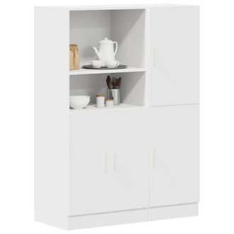 Berkfield Home 2 Piece Kitchen Cabinet Set White Engineered Wood