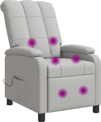 vidaXL Silla De Masajes Reclinable Gris Nube Tela Vidaxl