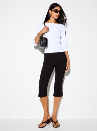 Jack & Jones Womens Topstitched stretch capri pant
