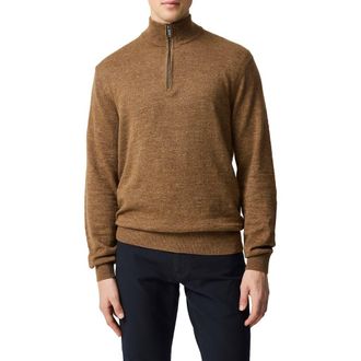 Rodd & Gunn Fortrose Cotton Quarter Zip Sweater in Nutmeg at Nordstrom Rack, Size Xx-Large