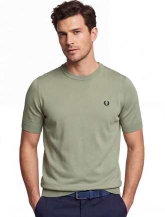 Fred Perry T-shirt Fred Perry olijfgroen katoen