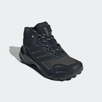 ADIDAS TERREX Wanderschuh ADIDAS TERREX TERREX SKYCHASER AX5 MID GORE-TEX, Damen, Gr. 37, schwarz (carbon, core schwarz, semi flash aqua), Synthetik, Textil, Schuhe
