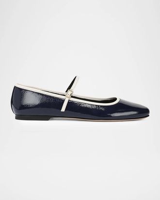 Veronica Beard Ellie Patent Leather Mary Jane Ballerina Flats