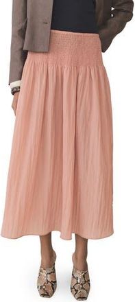 Mango Smocked Waist Maxi Skirt in Pastel Pink at Nordstrom Rack, Size X-Large