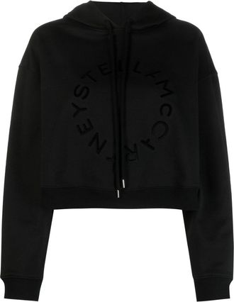 Stella McCartney logo-print cropped cotton sweatshirt - women - Cotton - L - Black