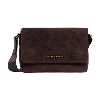 Michael Kors Hudson Mini Suede Messenger Tas - Heren - Tassen - Bruin - Maat: ONE Size Su&egrave;de