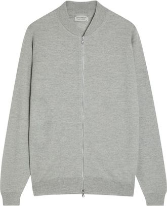 John Smedley 16.Singular Fine-knit Merino Wool Bomber Jacket - Grey - Xxl