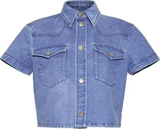 Cara Cara Top corto denim - Blu