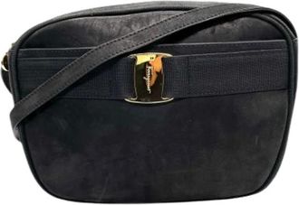 Ferragamo Pre-owned Cross Body Bags, female, Black, Size: ONE SIZE Pre-owned Leather Shoulder Bag