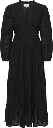 Americandreams Umi Katoenen Lange Jurk - Dames - Casual kleedjes - Zwart - XL - Katoen - Kleedjes