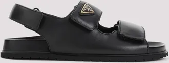 Prada Black Leather Sandals
