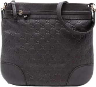 Gucci Pre-owned Cross Body Bags, female, Brown, Size: ONE SIZE Pre-owned Leather Crossbody Bag