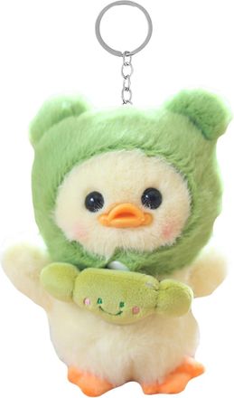 Generic Plush Duck Keychain - 13x7cm Small Cute Pendant, Super Soft Short Plush, Adorable Stuffed Duck with PP Cotton Filling | Keyring for Backpacks, Handbag