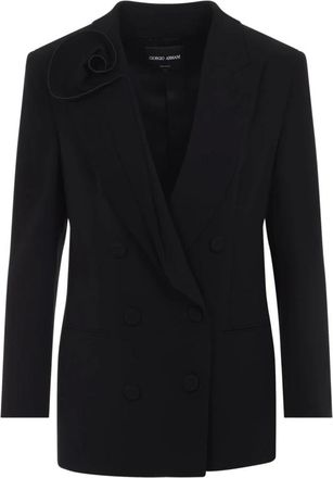 Giorgio Armani Silk Blazer - female - Giorgio Armani - Blazers - Black - XS - Jackets