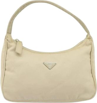 Prada Pre-owned Shoulder Bags, female, Beige, Size: ONE SIZE Pre-owned Re-edition 2000 hobo