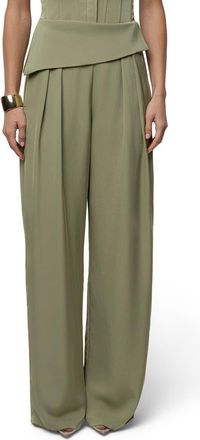 JLUXLABEL Executive High Waist Pants in Green at Nordstrom, Size X-Small