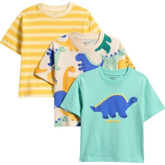 Next Kids 3-Pack Assorted Graphic T-Shirts in Yellow/Blue Assorted at Nordstrom, Size 12-18M