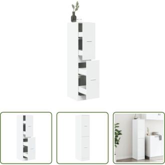 vidaXL Cassettiera da farmacia - Mobiletto da Farmacia Bianco 30x41x144,5 cm Legno Agglomerato