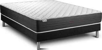 VITALIT Base Tapizada Negro + Colch&oacute;n Con Espuma Viscoel&aacute;stica 160 X 200