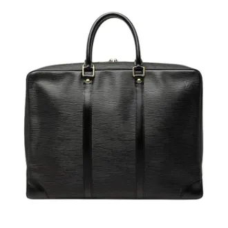 Louis Vuitton Vintage, unisex, Zwart, ONE Size, Leer, Pre-owned Porte Documents Voyage