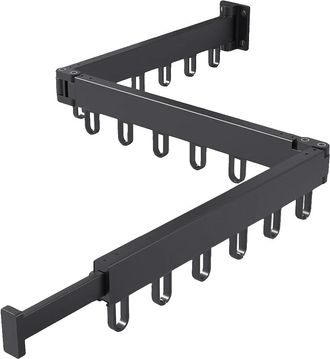 OEM Tendedero De Ropa Retr&aacute;ctil De Pared, Negro
