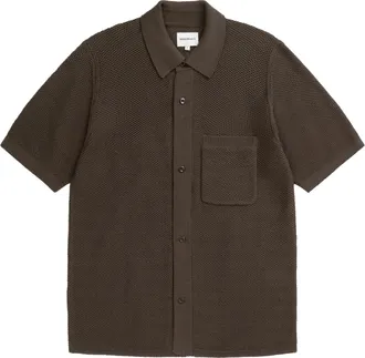 Norse Projects Textured Mercerised Cotton Knitted Shirt