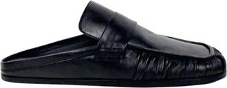 Jil Sander Wrinkled-Detail Leather Mules - female - Jil Sander - Mules - Black - 4 1/2 UK - Shoes