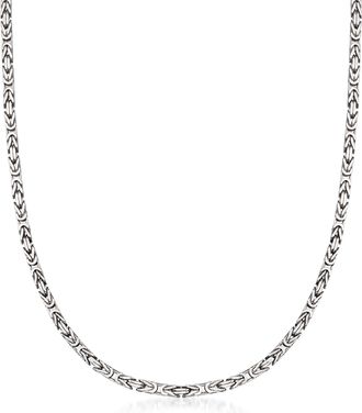 Ross-Simons Sterling Silver Square Byzantine Necklace