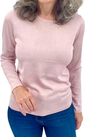 Kinross Cashmere Long Sleeve Crew Sweater In Ballet