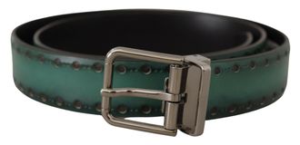 Dolce & Gabbana Mens Leather Belt Teal - Size 90 cm