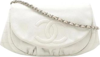 Chanel Pre-owned Vintage Pochette Schoudertas - Dames - Vintage Schoudertas - Wit - ONE Size - Leer - Vintage