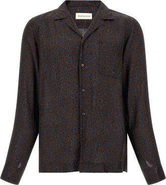 Dries Van Noten Brown Relaxed Abstract Shirt