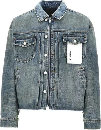 Purple Dust Bowl Trucker Jacket - Heren - Jassen - Blauw - Maat: M Katoen