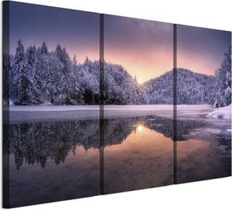 OEM Cuadro Sobre Lienzo Italiano De 90 X 60 Cm, Tr&iacute;ptico - Estilo Cl&aacute;sico - Naturaleza Cuadro Sobre Lienzo Italiano De 120 X 80 Cm, Tr&iacute;ptico - Estilo Cl&aacute;s