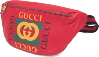 Gucci Pre-owned Leather gucci-bags - Dames - Vintage Heuptassen - Rood - ONE Size - Leer - Vintage