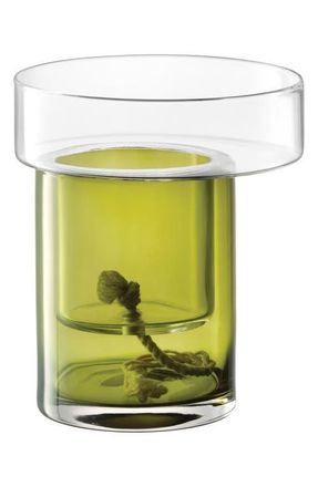 LSA Balcony Self Watering Glass Planter in Green at Nordstrom