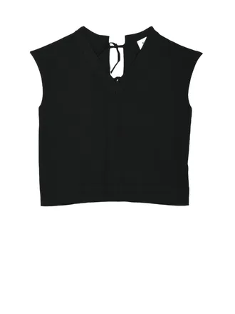 Alpha Studio Black Cotton Knit Top